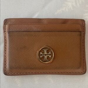 Tory Burch Brown Leather Card Holder